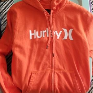 Orange Hurley zip up hoodie